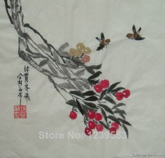 1尺斗方国画花鸟