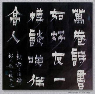 根笔漆书——万卷一樽联