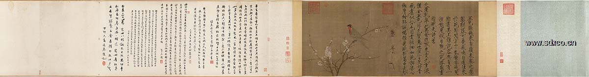 宋 赵佶 五色鹦鹉图 绢本53.3x125.1