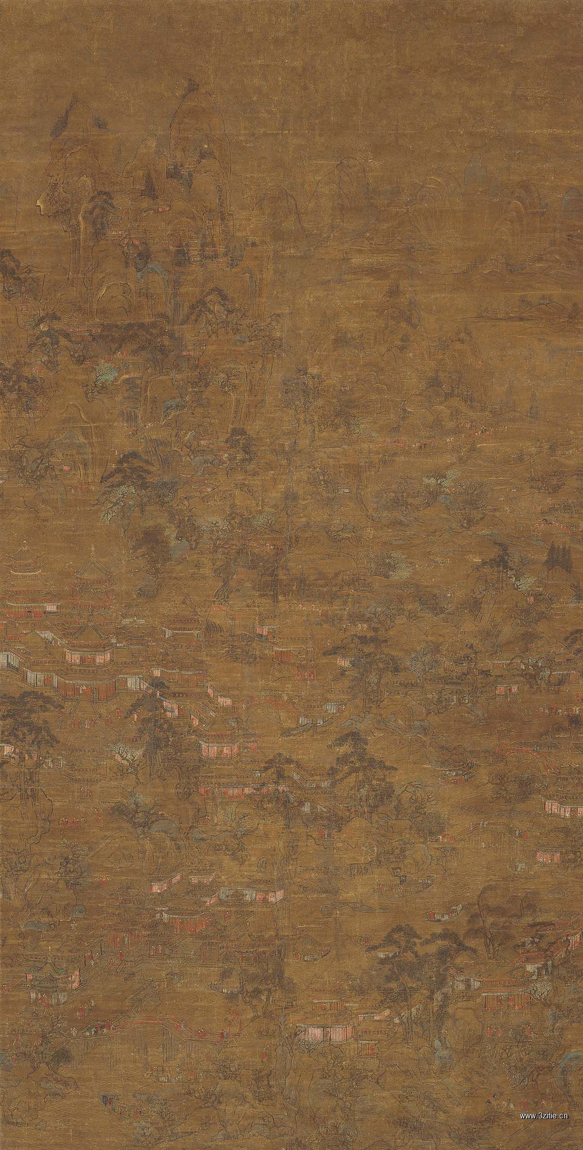 唐 无款 宫苑图(轴)绢本162.5x83.7北京