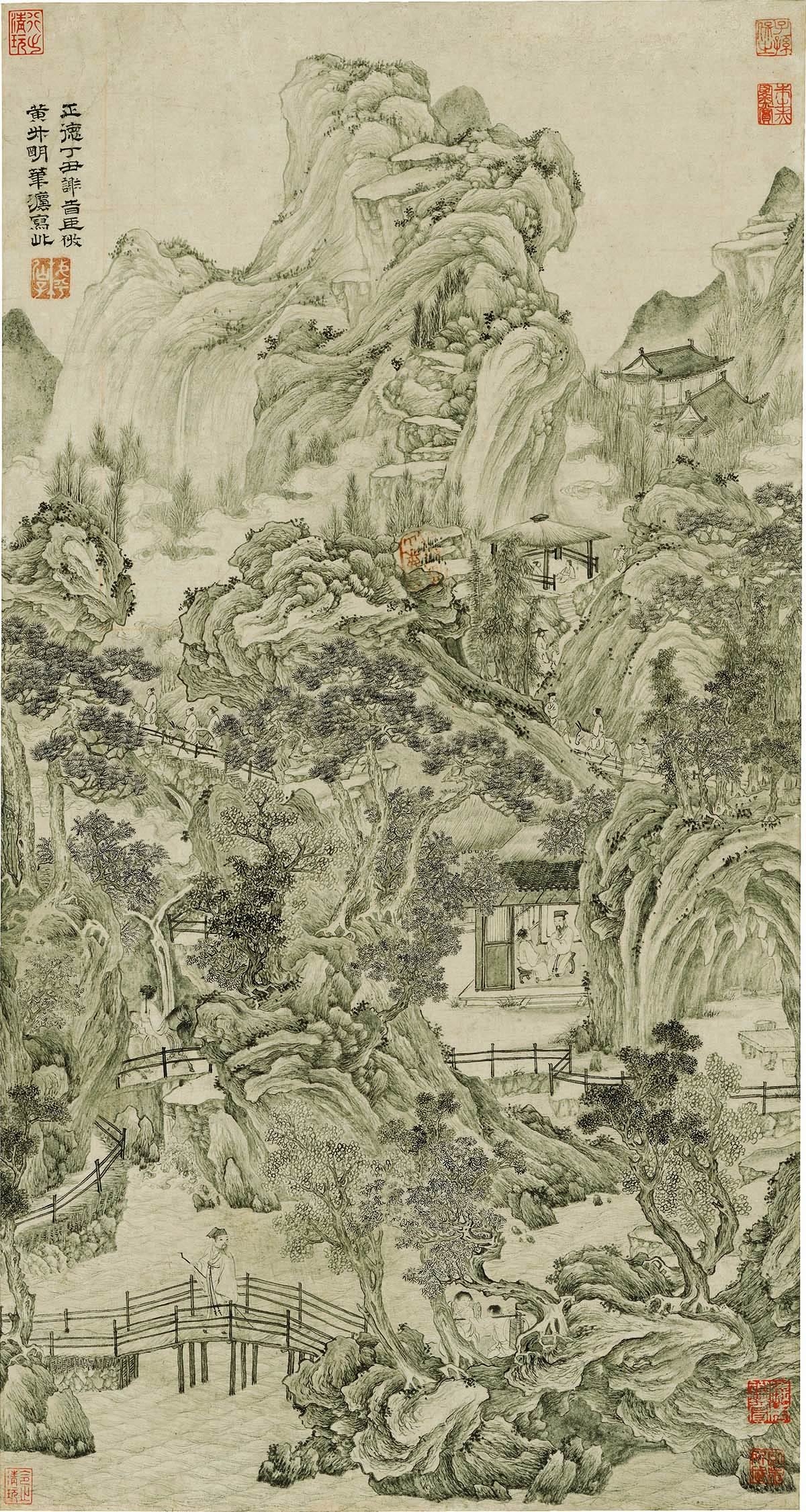 明 谢时臣-山水图轴-X