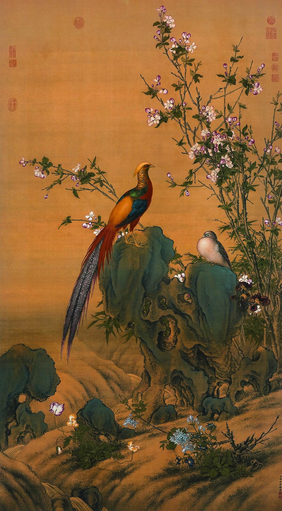 台088玄-锦春图  清 郎世宁