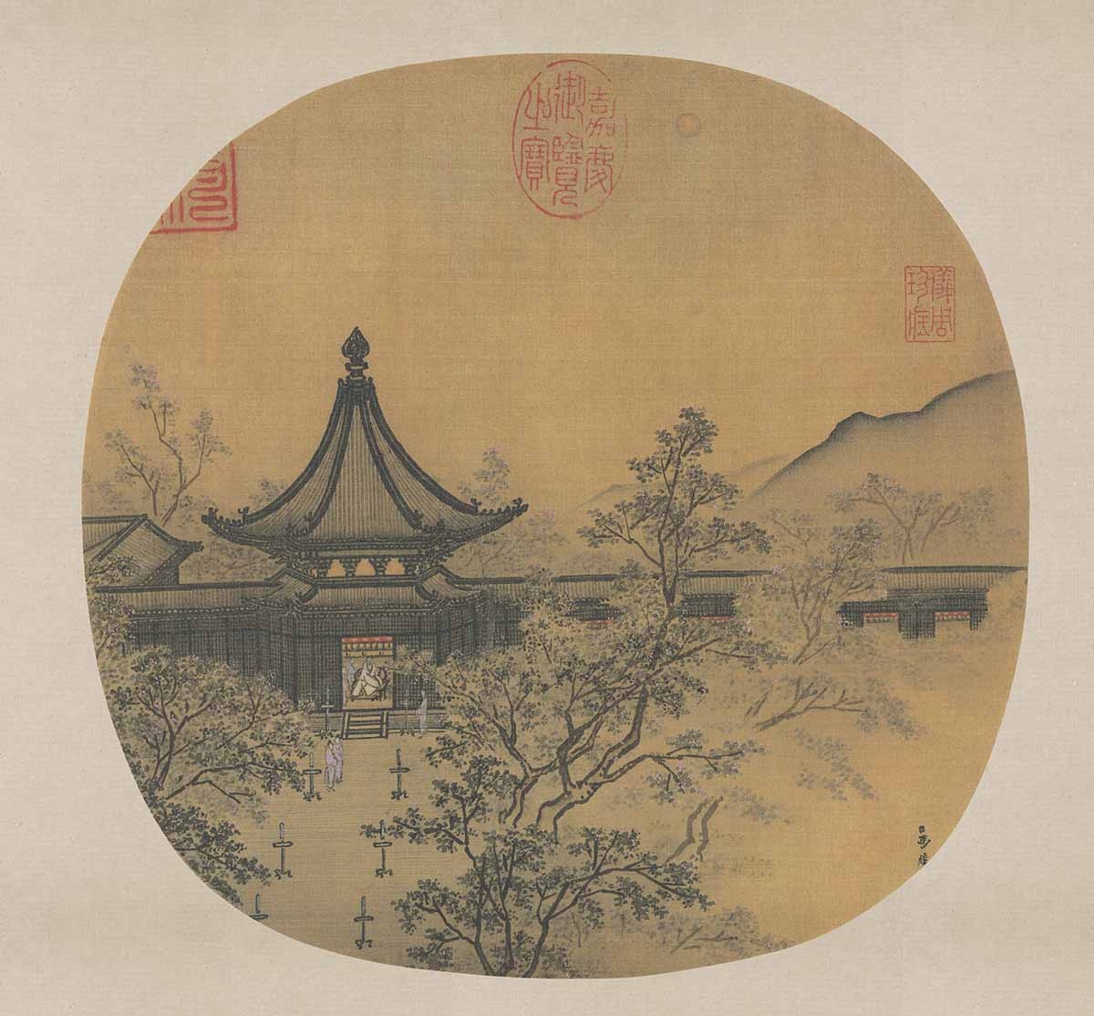 （玄）宋 马麟 秉烛夜游图 绢本24.8 x 25.2国立故宫