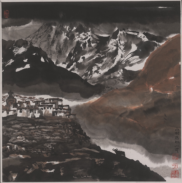 李可染 山村远眺 70X70