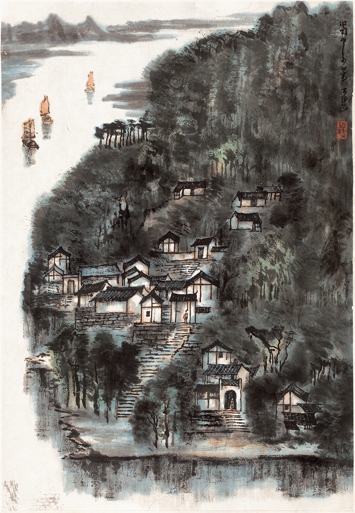 李可染 蜀中小景 46X67