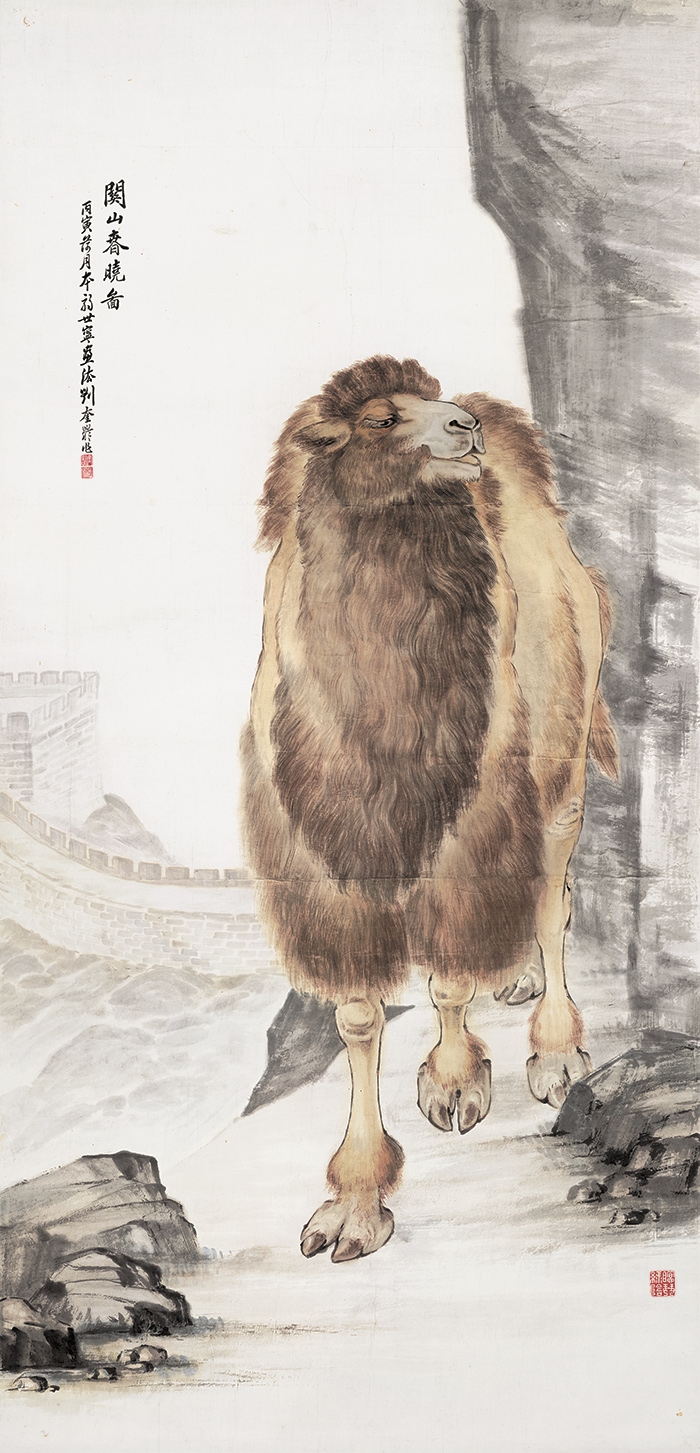 刘奎龄 关山春晓图 纸137.4X66（天津博物馆）