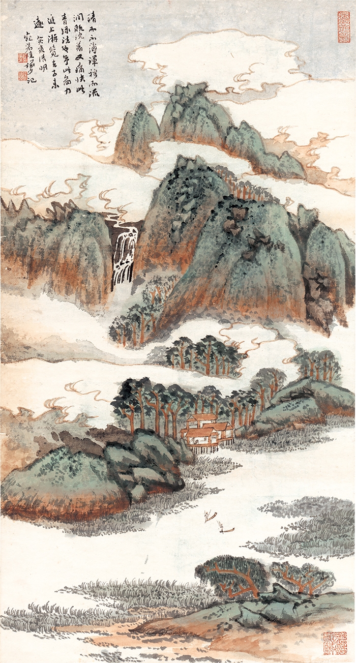 陆俨少 青绿山水图47x87 2