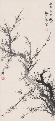 梅兰芳 墨梅图轴71X33