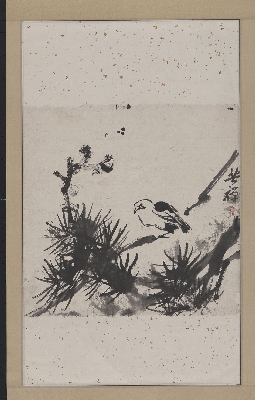 李苦禅 松林小鸟图轴 53×83