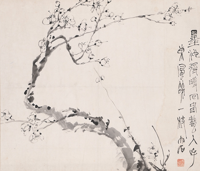 唐云 水墨梅花图轴43X50