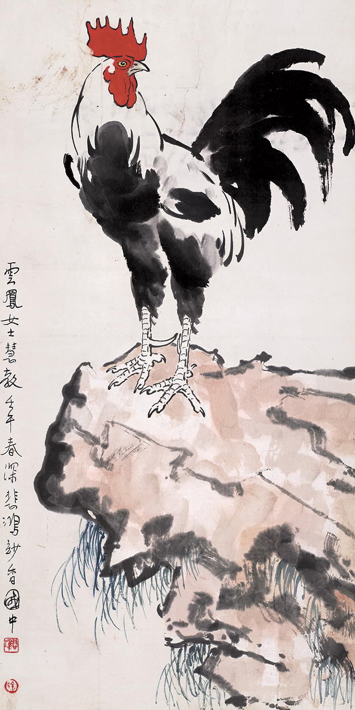 徐悲鸿 雄鸡图 纸（天津博物馆） 70.4X35