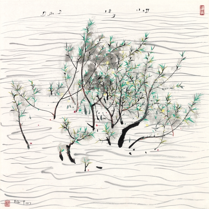 吴冠中 帆榭图 69x69