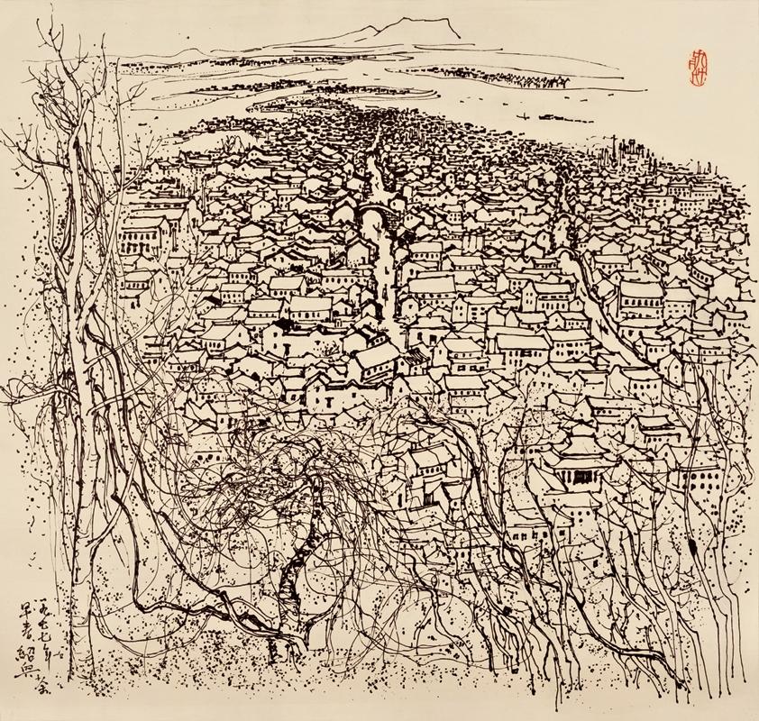 吴冠中 绍兴ok-装饰画代绢 83x79