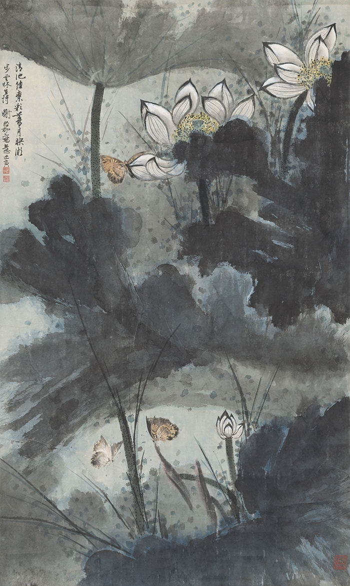 谢稚柳 荷花图轴86X51