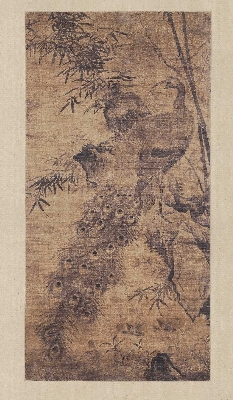 明 林良 孔雀图轴绢本155.3x78
