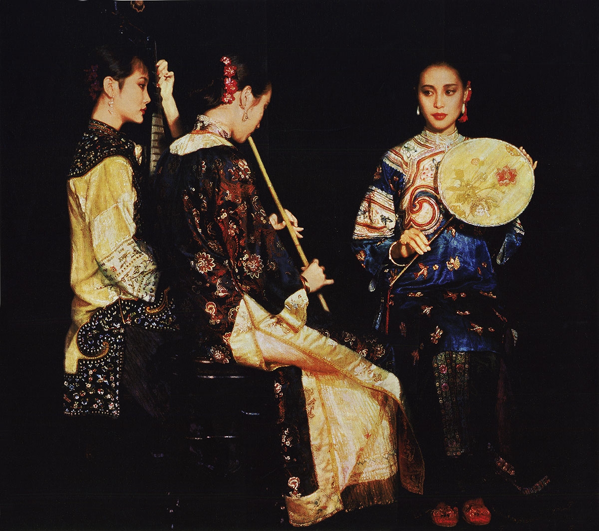 陈逸飞 宫廷3美女