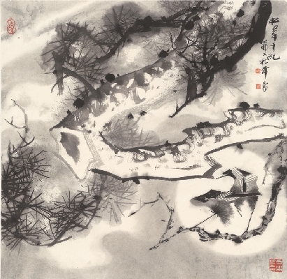 韩天衡 松翠千纪-1 69×67
