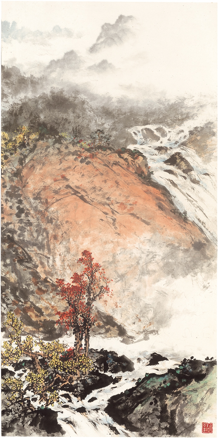 关山月 -石上泉声带雨秋-2-X 69×138