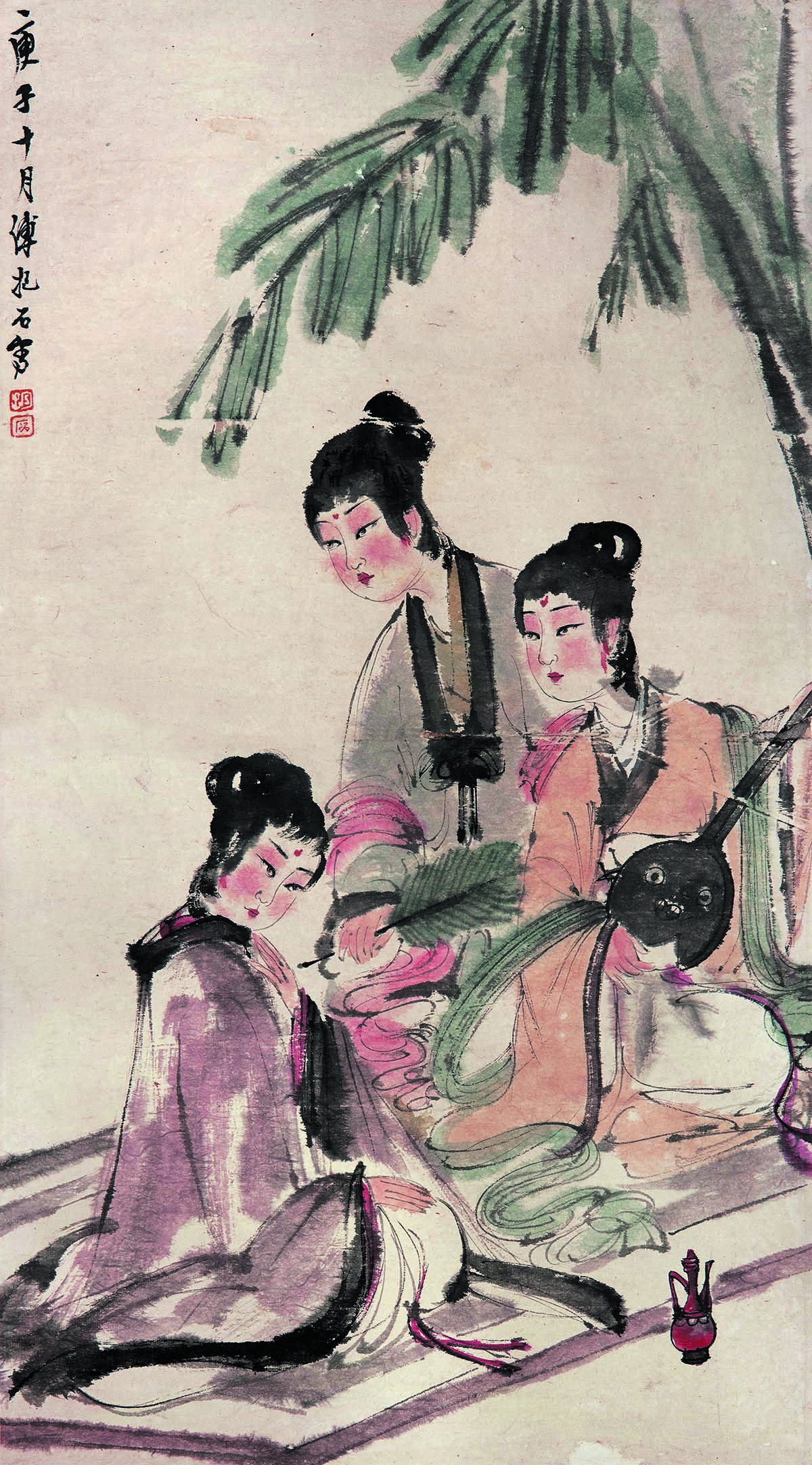 傅抱石 芭蕉美人图