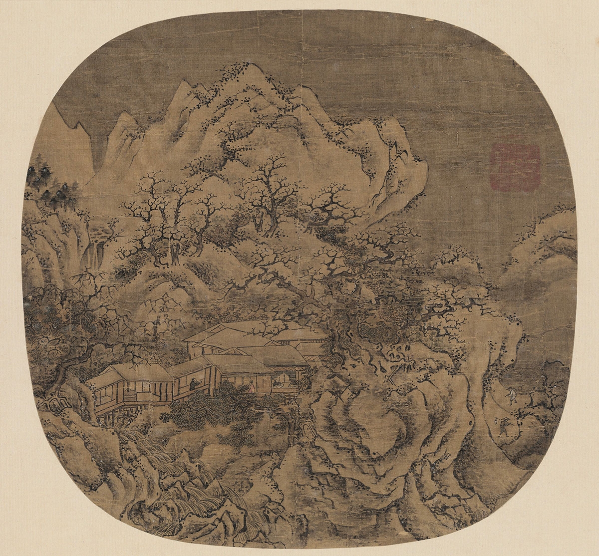 明 佚名 雪景山水图页绢本55X60