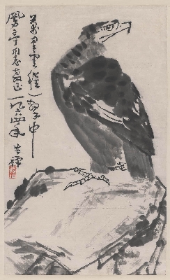 李苦禅 雄鹰图轴 50×82