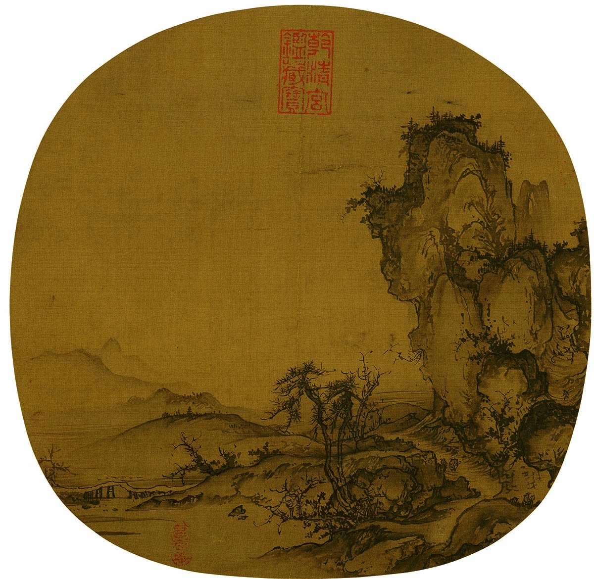 宋 郭熙 溪山行旅图26.3x24.7