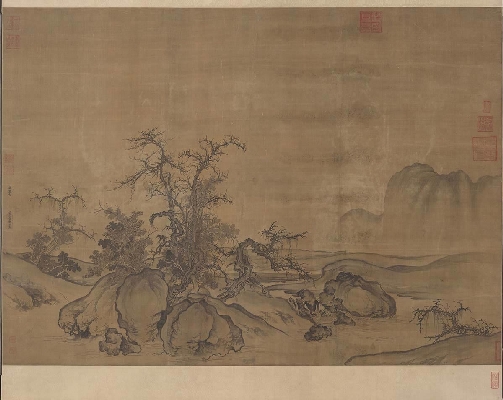 北宋 郭熙 窠石平远图卷绢本120.8x167.7北京故宫博物院