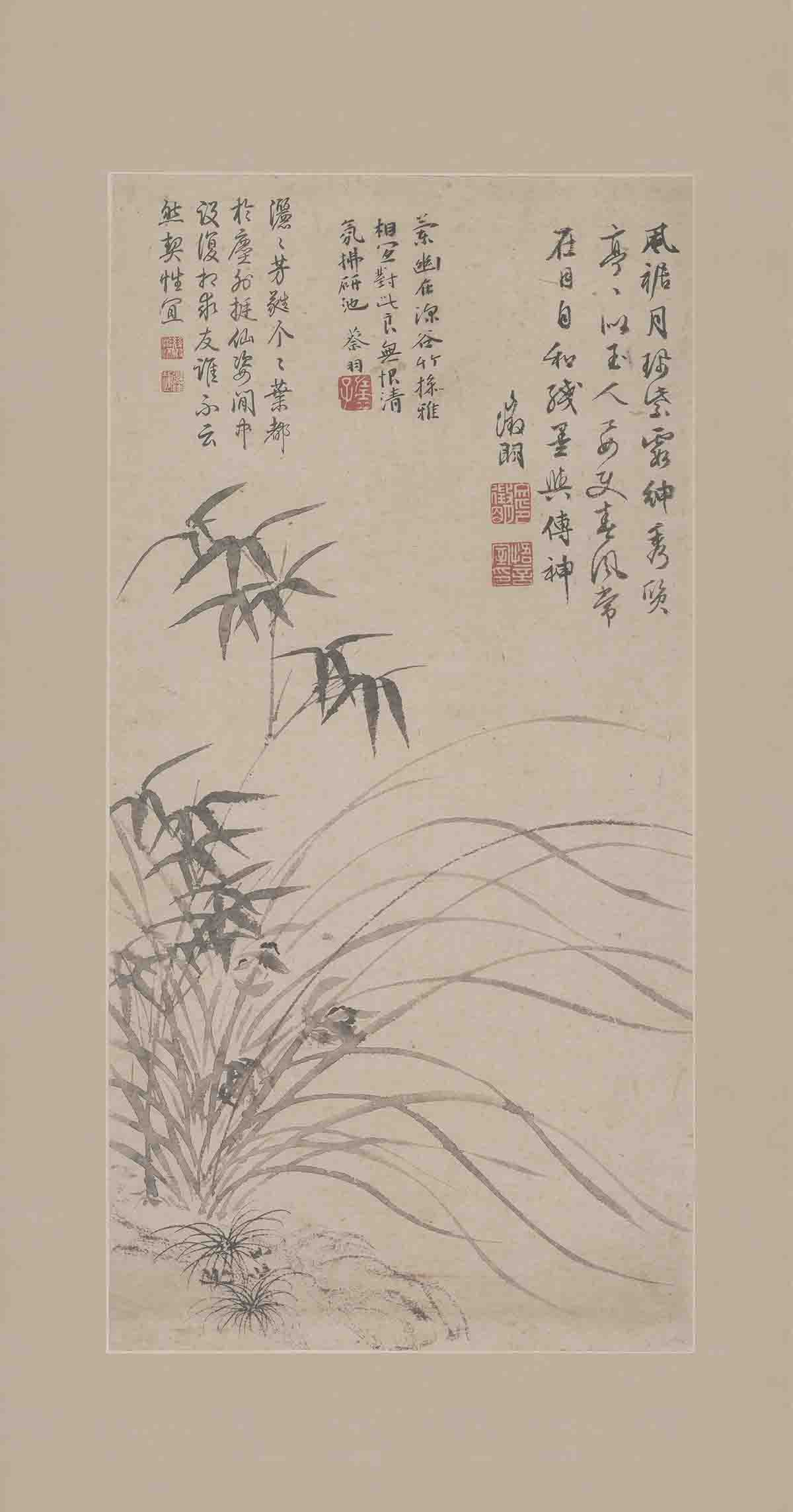 明 文徵明 兰竹图(立轴)纸本26.8x73北京故宫