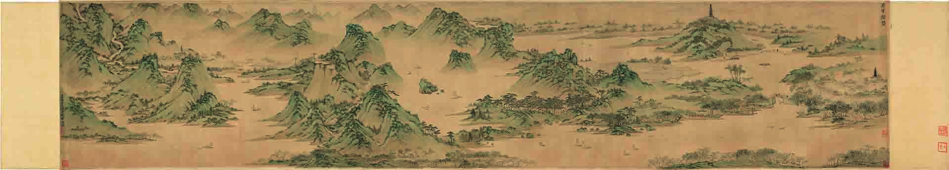 明 文徵明 吴中胜概图(画芯) 绢本175x31