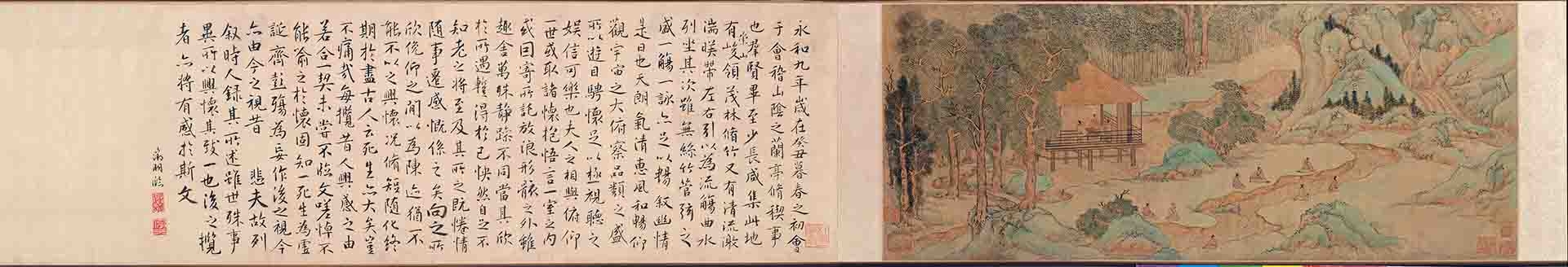 明 文徵明 兰亭修契图(全卷)纸本27x146