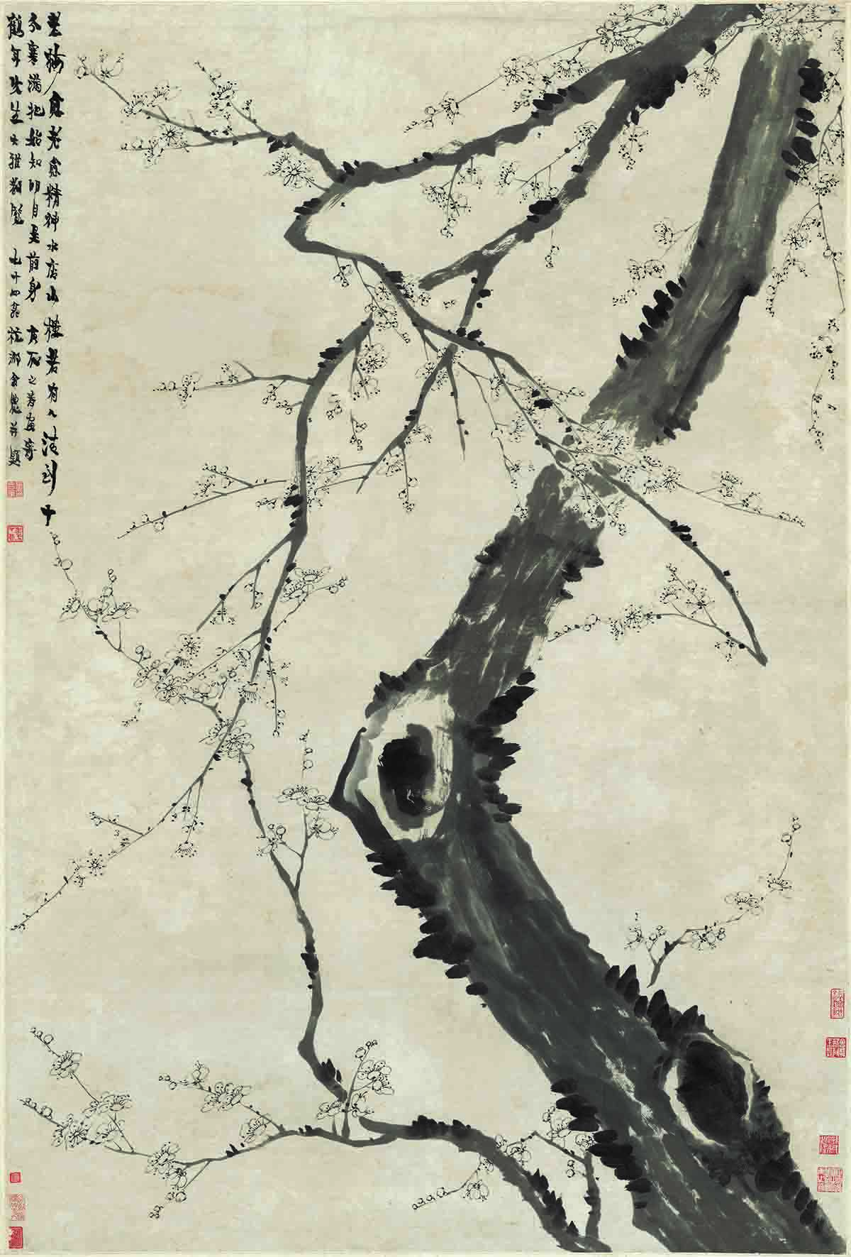 清 金农 墨梅图 纸本 93.5x138