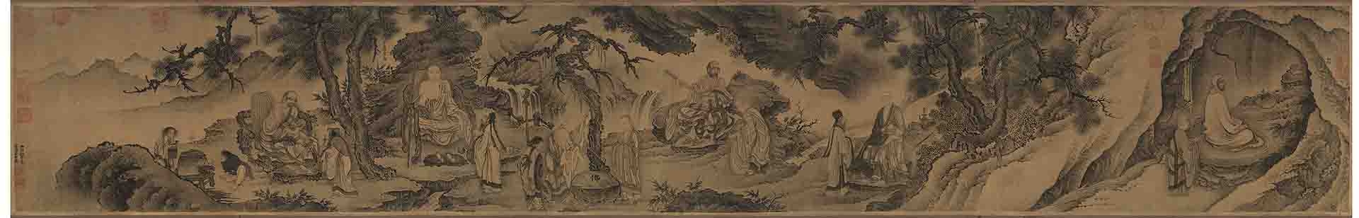 明 戴进 达摩六代祖师图卷 画芯