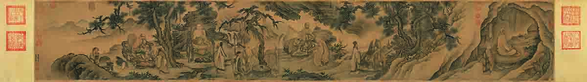 明-戴进 达摩祖图卷全幅240x33.8