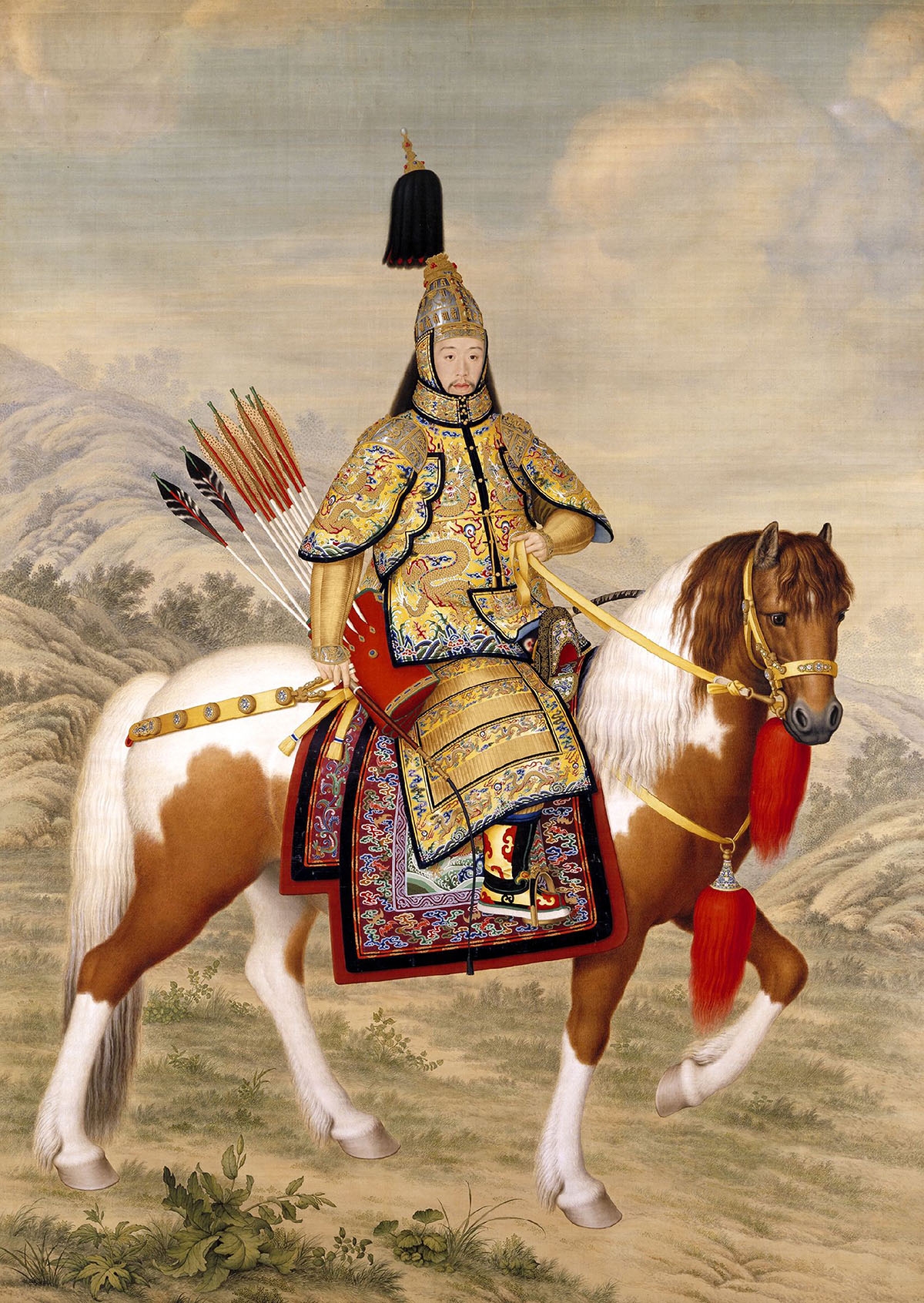 清 郎世宁 乾隆皇帝大阅图轴