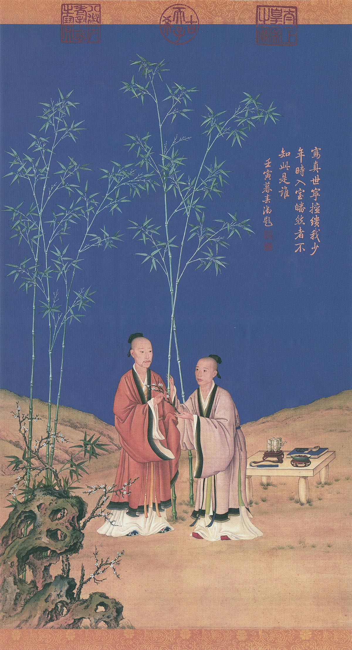 清 郎世宁 平安春信图(轴)绢本126x68