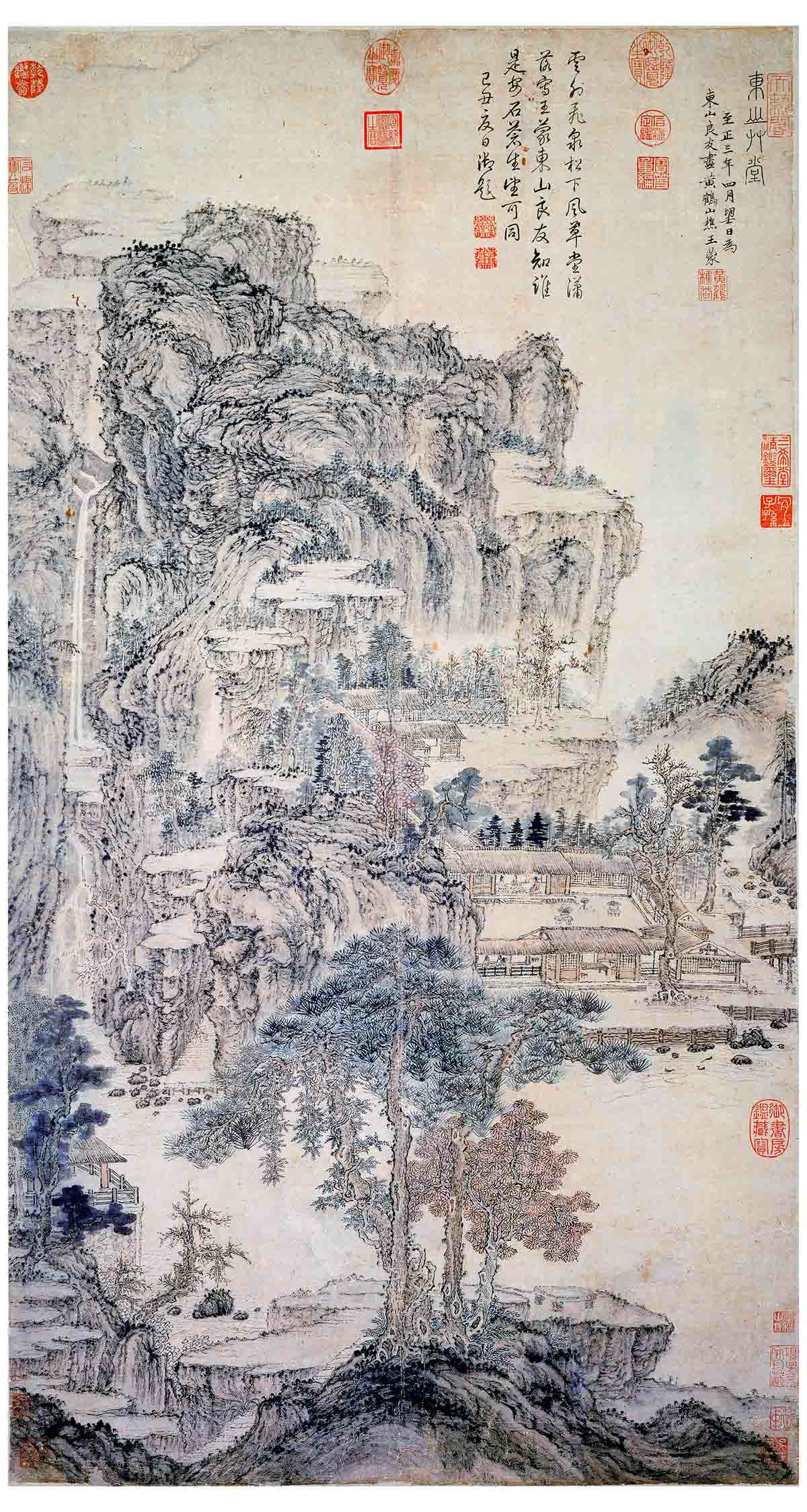 元 王蒙 东山草堂 纸本 60.9x113