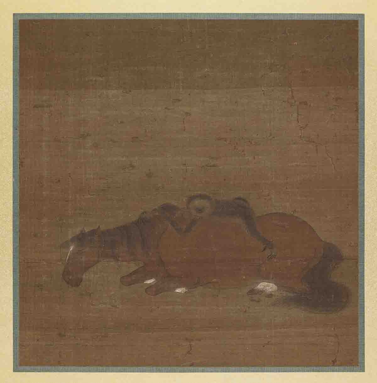 元 赵雍 马猿猴图 32.3×31