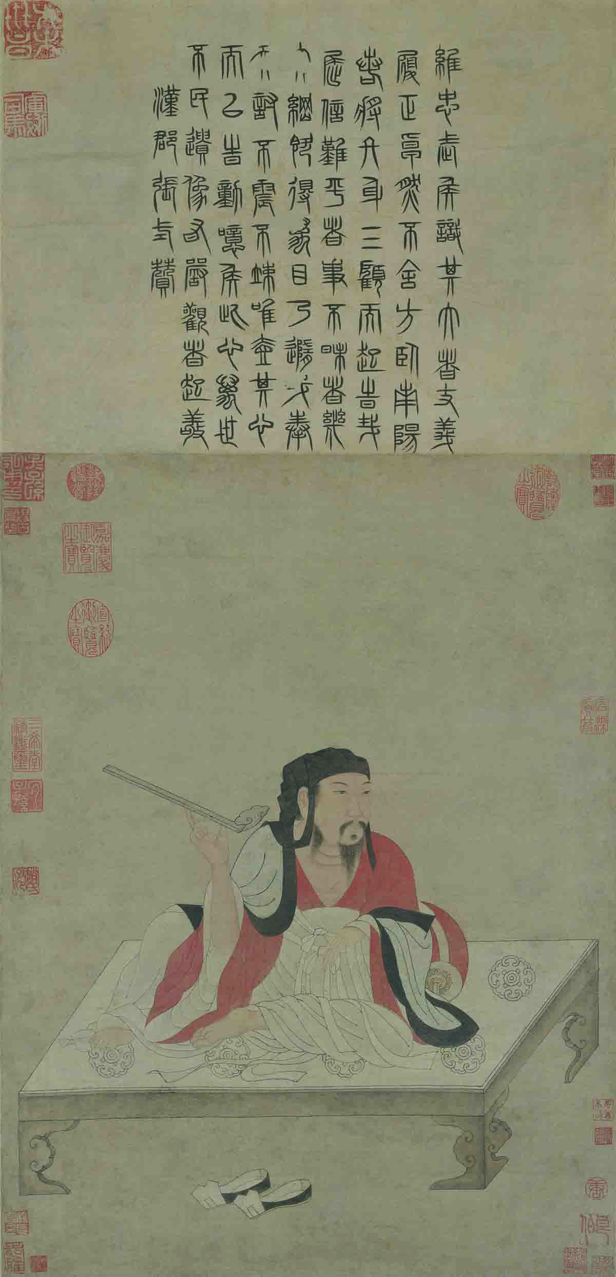 元 赵孟頫 诸葛亮像轴纸本60.5x45.2