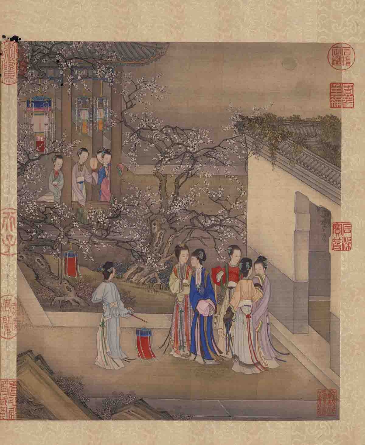 清 冷枚 月曼清游图册