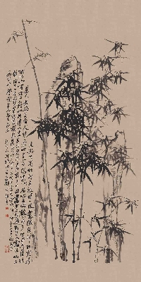 清 郑板桥竹石图(立轴)纸本157x78