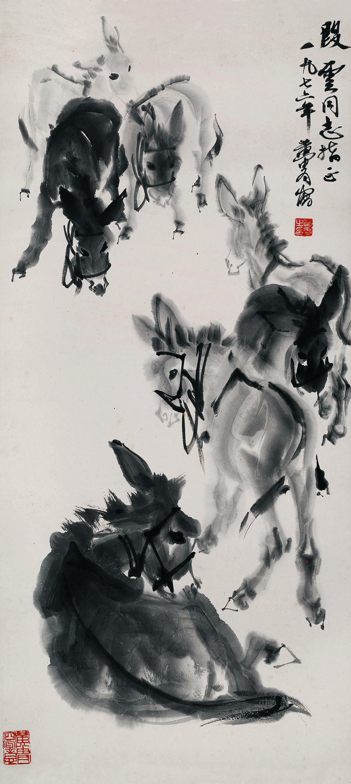 黄胄七头毛驴