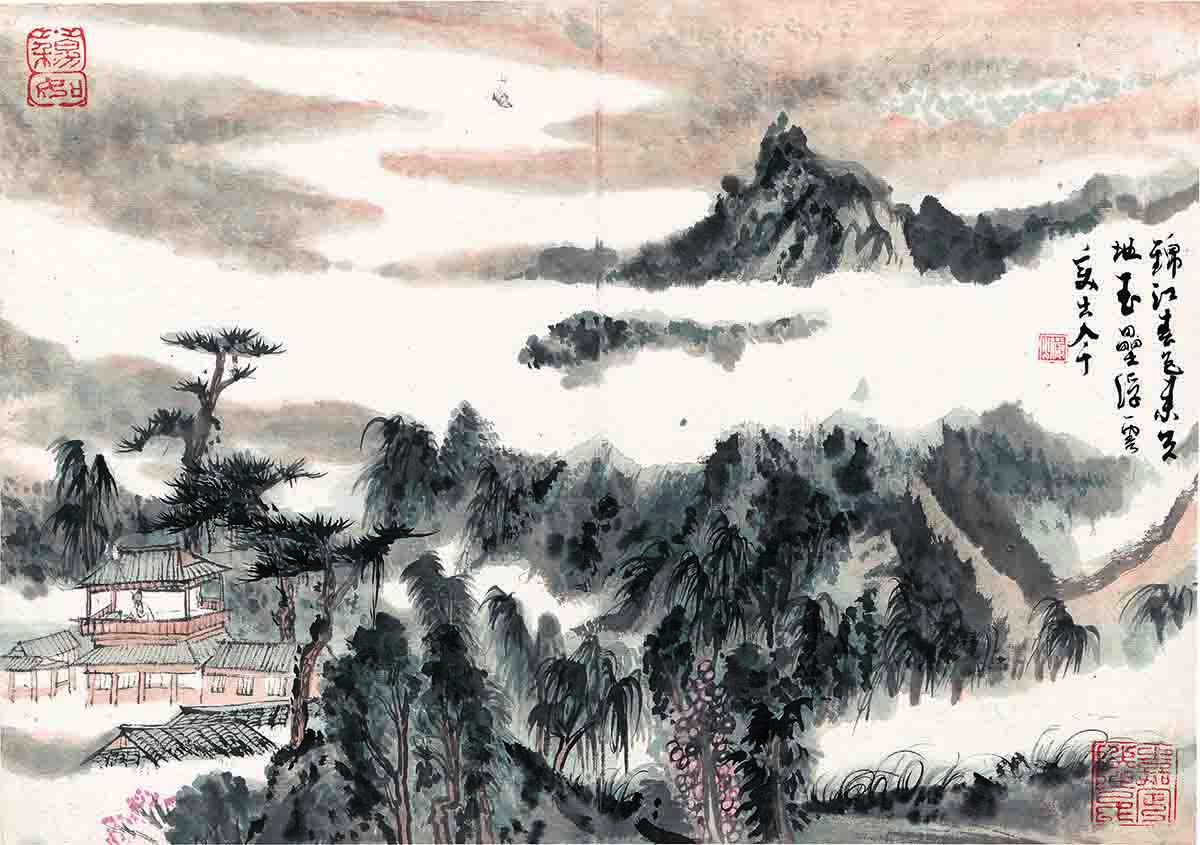 陆俨少 锦江春色来天地42x30