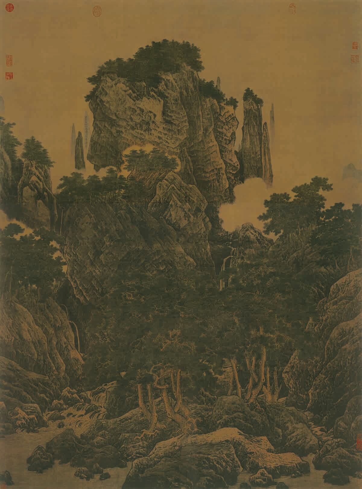 五代 李唐 万壑松风图-绢本187.5x138.7