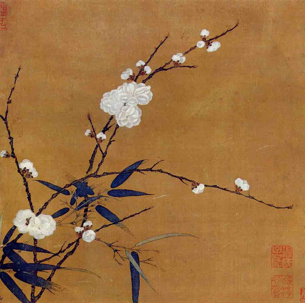 南宋 马麟 梅竹图页42x42