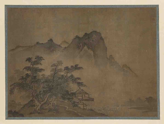 南宋 马远 山水图绢本墨画淡彩28.2×38.3