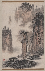 钱松岩-梦笔生花图轴（未裁截）