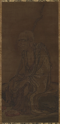 元 蔡山 罗汉图(轴)绢本113.3×53.9东京国