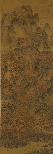 元 王蒙 关山箫寺图轴(货)161.7x56