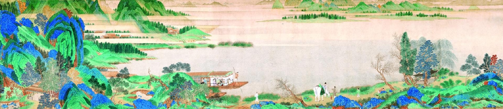 新中式古代国画名画五联画调色版TIF