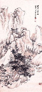 陆俨少仿明人笔意图_调色版